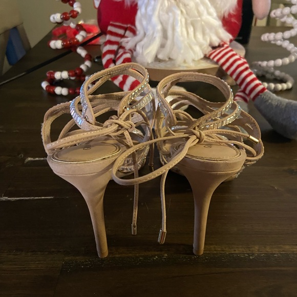 Gianni Bini formal heels rhinestones bling nude 6.5 - Picture 4 of 5
